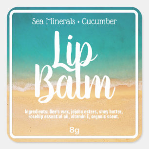Strand Zand Water Zomer Lip Balm Tube Labels