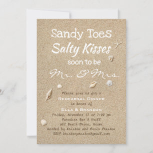 Strand Zand & Witte Typografie Proef Dinersavond Kaart