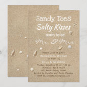 Strand Zand & Witte Typografie Proef Dinersavond Kaart (Voorkant / Achterkant)