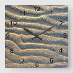 Strand Zandstrand Beige Wandklok Vierkante Klok