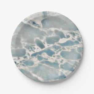 Strand Zee Glass Ocean Blues Blauwgroen Aqua Marbl Papieren Bordje