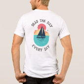 Strand, Zee leven, Boot, Leuk t-shirt (Achterkant)