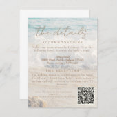 Strand Zee/Oceanside bruiloft details Informatiekaartje (Voorkant / Achterkant)