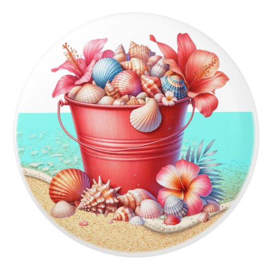 Strand Zee Shell Ladeknoppen - SRF Keramische Knop (Voorkant)