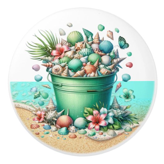 Strand Zee Shell Ladeknoppen - SRF Keramische Knop (Voorkant)