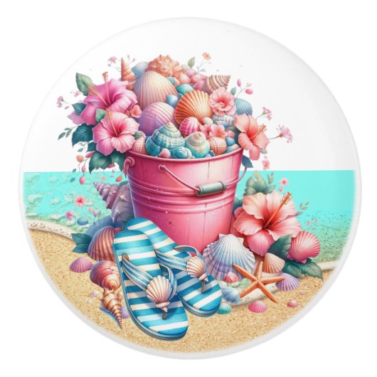 Strand Zee Shell Ladeknoppen - SRF Keramische Knop (Voorkant)