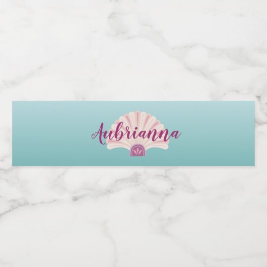 Strand Zee Shell Waterflesetiket Waterfles Etiket (Enkel label)