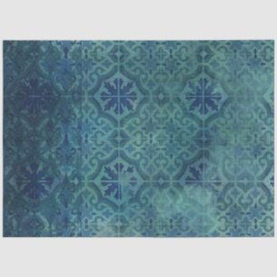 Strand Zee Shore Navy Blauw Houtpatroon Tissuepapier