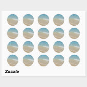 Strand Zee Waves Blank Seaside Sjabloon Elegant Ronde Sticker (Vel)
