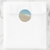 Strand Zee Waves Blank Seaside Sjabloon Elegant Ronde Sticker (Tas)