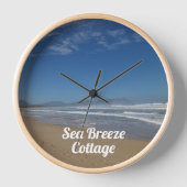 Strand Zee Zand Blauw en Wit Moderne Fototekst (Voorkant)