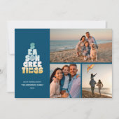 Strand Zeeen en groeten Feestdagenkaart (Voorkant)