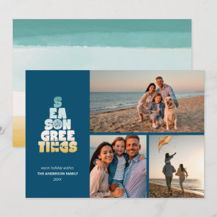 Strand Zeeen en groeten Feestdagenkaart