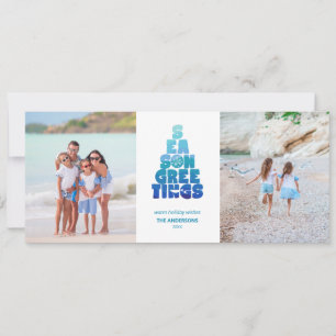 Strand Zeeën En Groetjes Feestdagenkaart