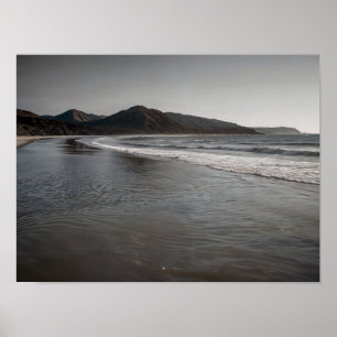 Strand Zeegezicht Oceaan Kustlijn Foto Poster