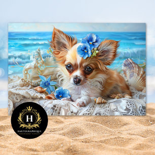 Strand Zeeschelpen Lace Chihuahua Hond Decoupage Tissuepapier