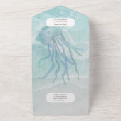 Strand Zeeschildpad Bestemming Trouwfeest RSVP MEN All In One Uitnodiging (Buitenkant)