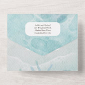 Strand Zeeschildpad Bestemming Trouwfeest RSVP MEN All In One Uitnodiging (Achterkant)