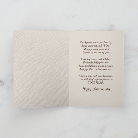 Strand Zeester Bruiloft Jubileum Kaart (Binnen)