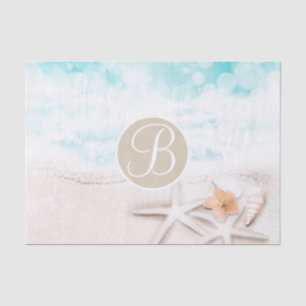 Strand Zeester Elegant Monogram Letter Initiaal Tissuepapier