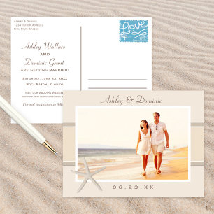 Strand Zeester Foto Save the Date Aankondigingskaart