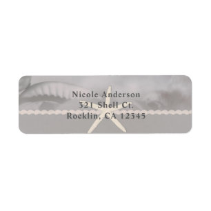 Strand Zeester Grijs Chic Elegante Uitnodiging Etiket