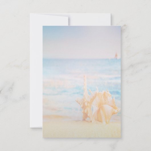 Strand, Zeester,Schelp RSVP Kaart (Achterkant)