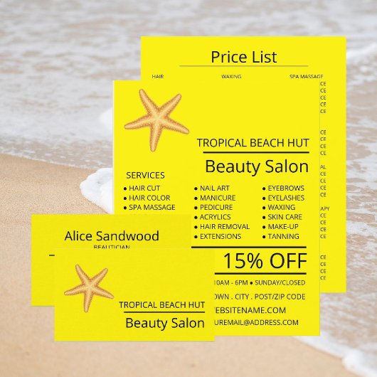 Strand Zeester, Schoonheidsspecialiste, Beauty Sal Flyer