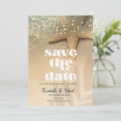 Strand Zeester Slingerlichten Save The Date (Staand voorkant)