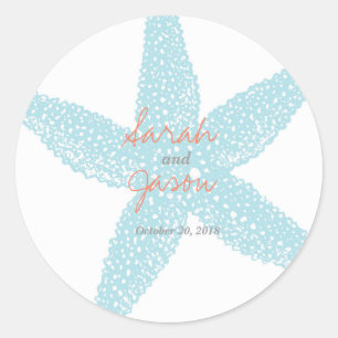 Strand Zeester Sticker 3" rond