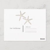 Strand Zeester Wit Minimaal Elegant Dank u Briefkaart (Achterkant)