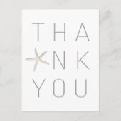 Strand Zeester Wit Minimaal Elegant Dank u Briefkaart (Voorkant)