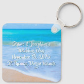 Strand Zeester Zand Dollar Bruiloft Favor Sleutelhanger (Achterkant)