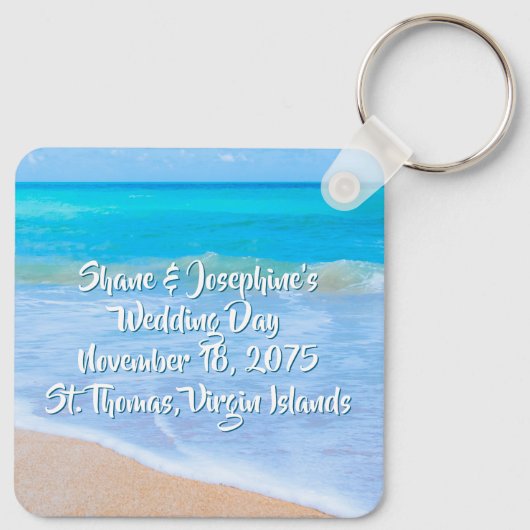 Strand Zeester Zand Dollar Bruiloft Favor Sleutelhanger (Achterkant)