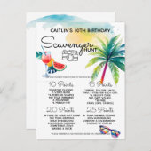 Strand zoektocht aankondigingskaart (Voorkant / Achterkant)