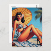 Strand Zomer Classic Pin Up Briefkaart (Voorkant / Achterkant)