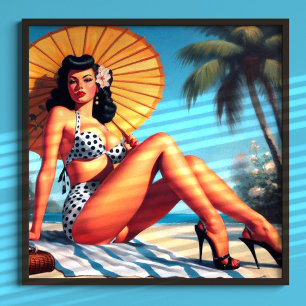 Strand Zomer Classic Pin Up Poster