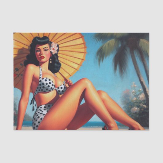 Strand Zomer Classic Pin Up Tissuepapier (Voorkant)