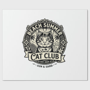 Strand Zomer Kat Grappige Kat Grafisch - Strand Zo Cadeaupapier