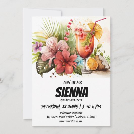 Strand Zomer Party uitnodiging (Voorkant)