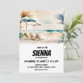 Strand Zomer Party uitnodiging (Staand voorkant)