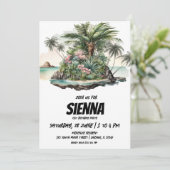 Strand Zomer Party uitnodiging (Staand voorkant)