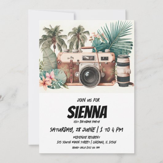 Strand Zomer Party uitnodiging (Voorkant)