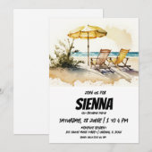 Strand Zomer Party uitnodiging (Voorkant / Achterkant)