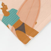 Strand zonnebaders patroon fleece deken (Hoek)