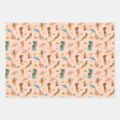 Strand zonnebaders patroon inpakpapier vel (Voorkant 2)