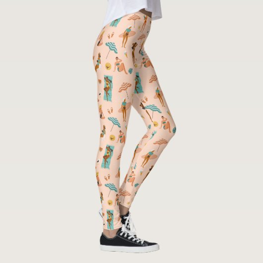 Strand zonnebaders patroon leggings (Rechts)