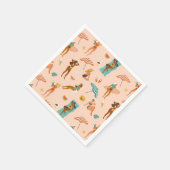 Strand zonnebaders patroon servet (Hoek)