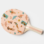 Strand zonnebaders patroon tafeltennisbatje (Zijkant)