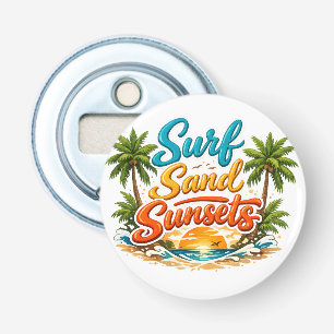 Strand Zonneondergangen Surfen Tropisch Strand Des Button Flesopener